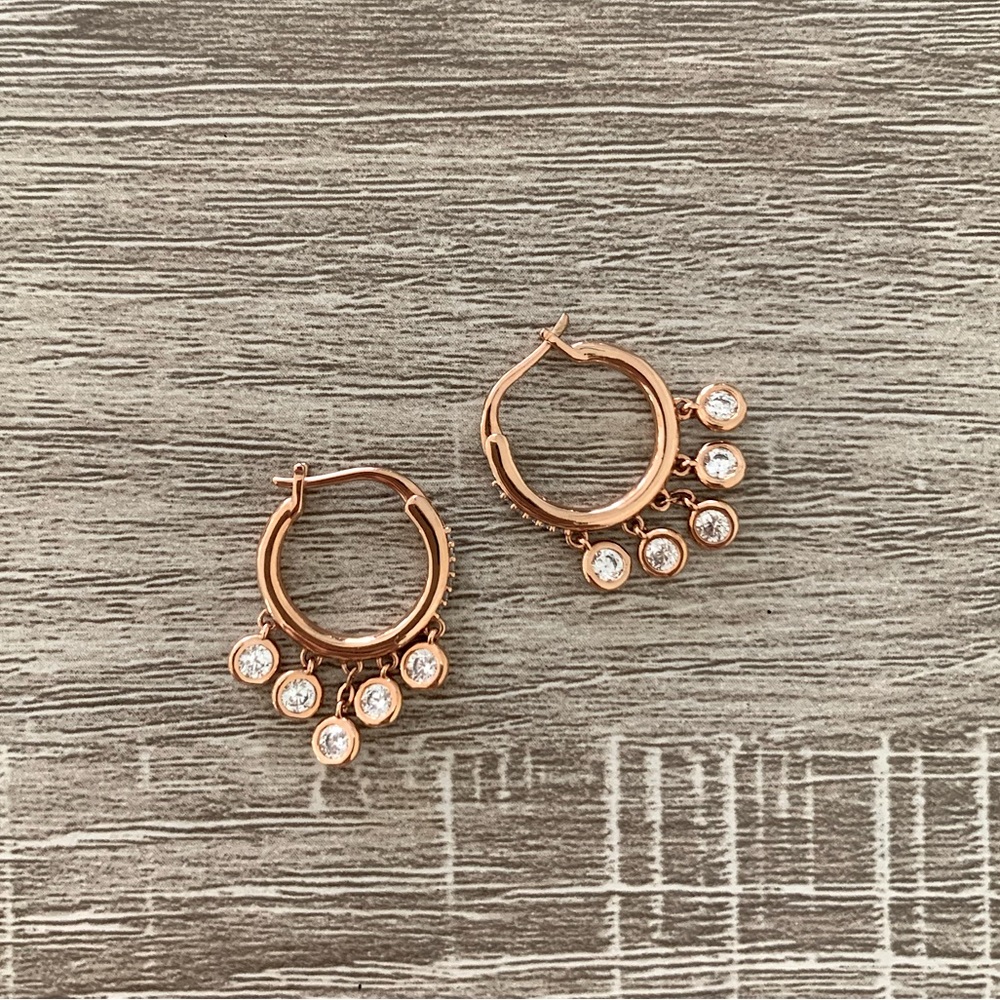 Nordstrom Rose Gold Cubic Hoop Earrings